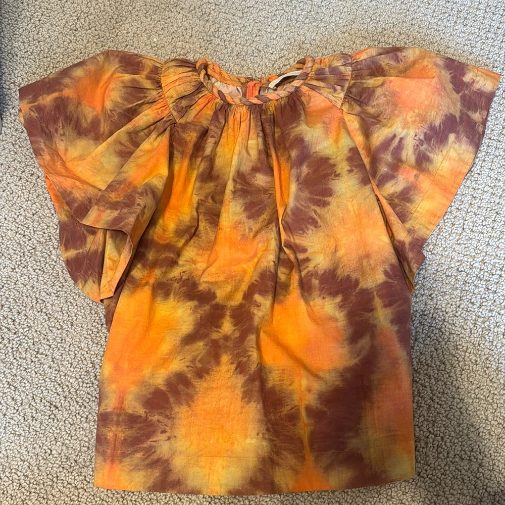 Tie dye print crew neck blouse!! Super cute!